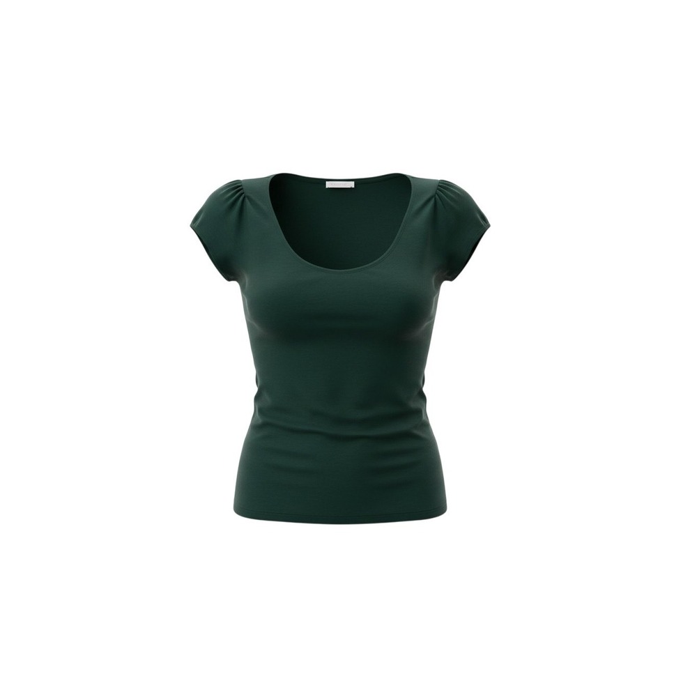H&M T-Shirt Womens Small Green Scoop Neck Cap Sleeve Basic Top